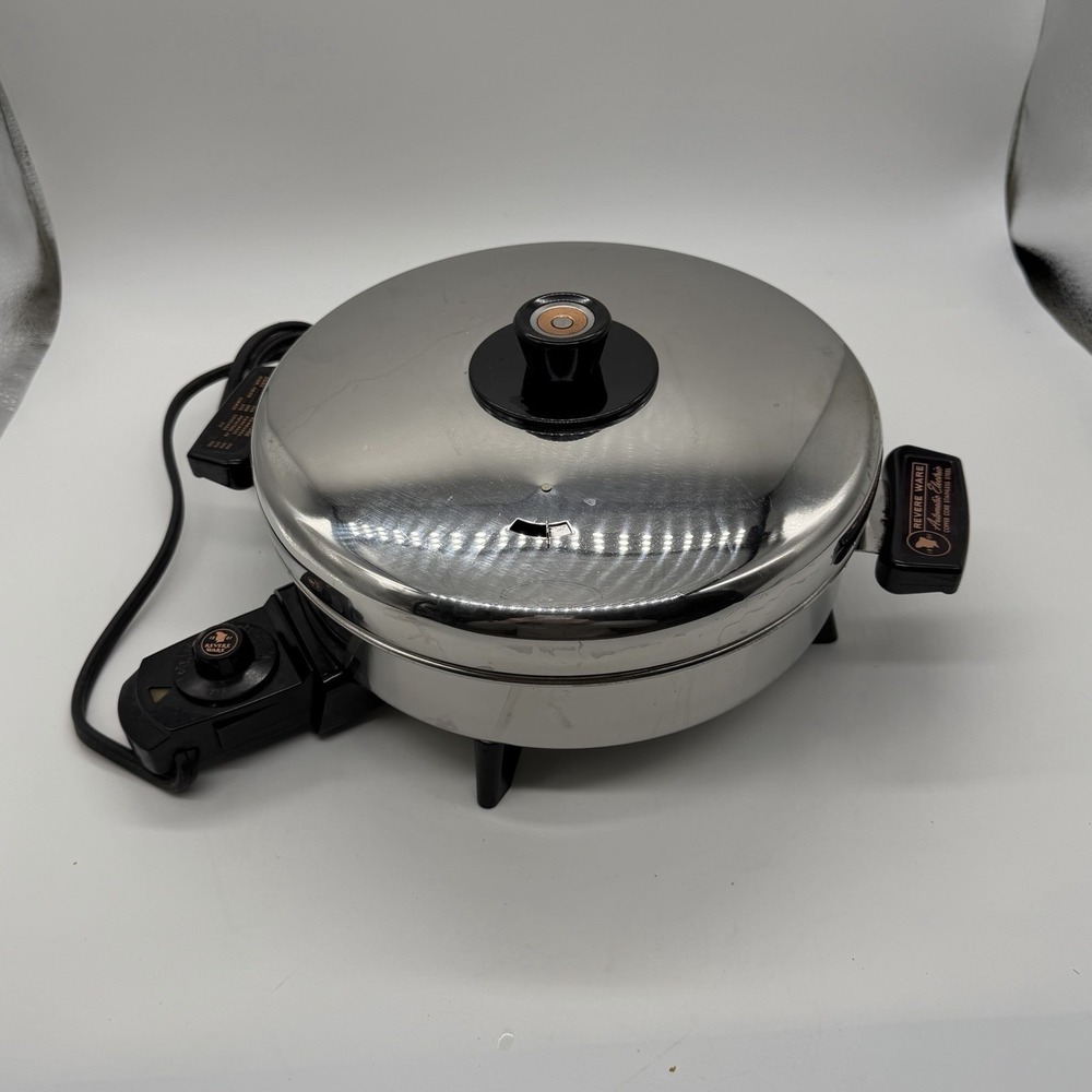 VTG Revere Ware Model 8850 Automatic Electric Skillet Copper Core Tested Works